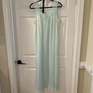 Vintage‎ Katz Cottagecore Mint Green Long Nightgown Large Lace Floral romantic